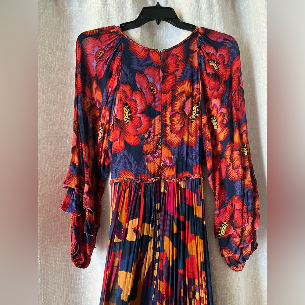 FARM Rio Red Blue Abstract Patches Maxi Dress - Picture 11 of 12